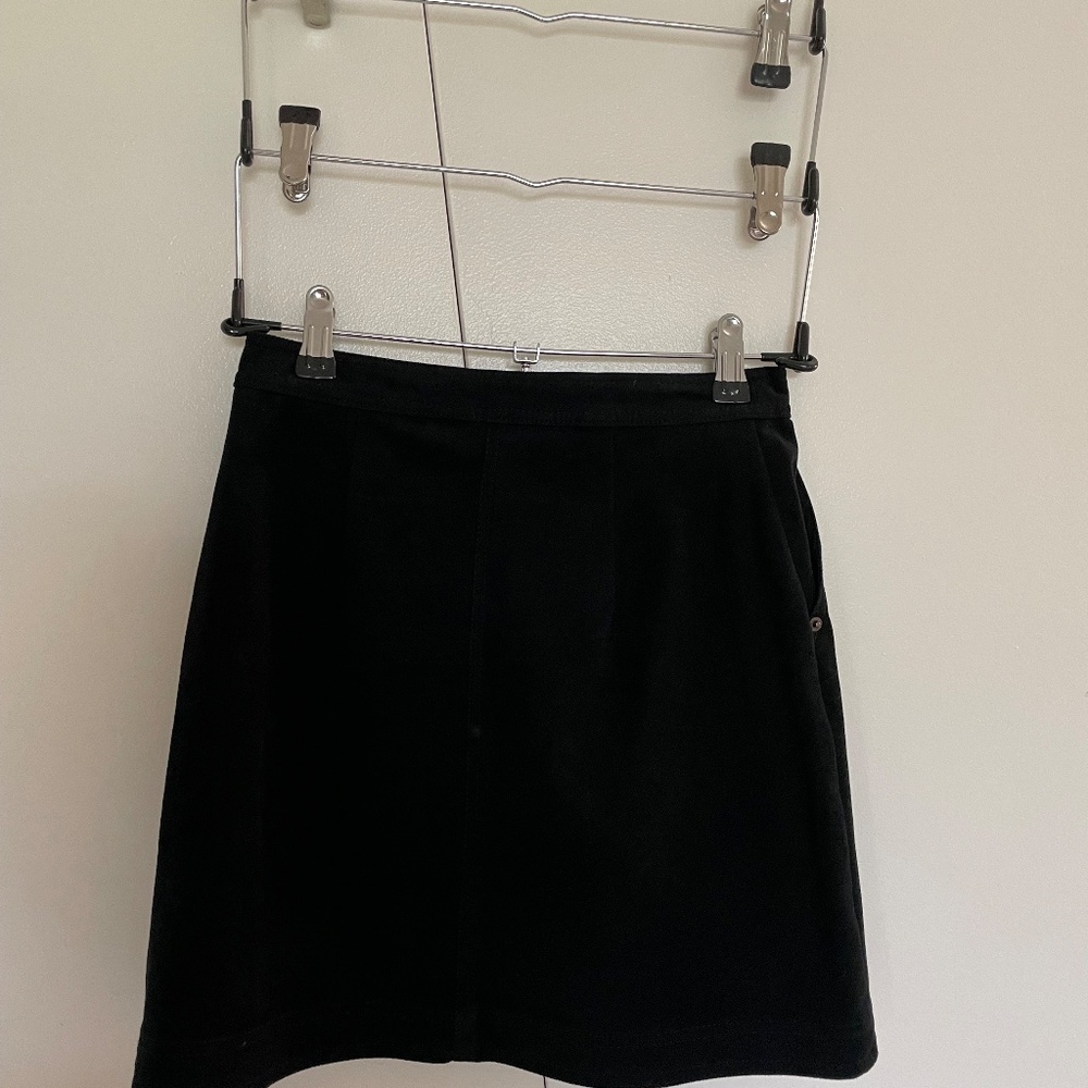 Abercrombie Black Faux-Suede Button-Up Mini Skirt Size XS - Picture 13 of 14